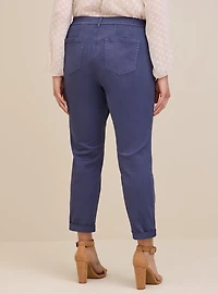 Pull-On Boyfriend Straight Stretch Twill Mid-Rise Pant