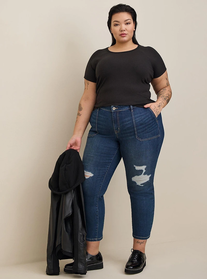 Perfect Boyfriend Ankle Vintage Stretch Mid-Rise Jean (Regular