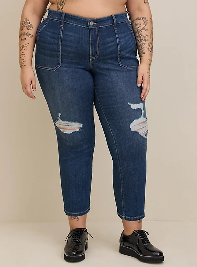 Perfect Boyfriend Ankle Vintage Stretch Mid-Rise Jean (Regular