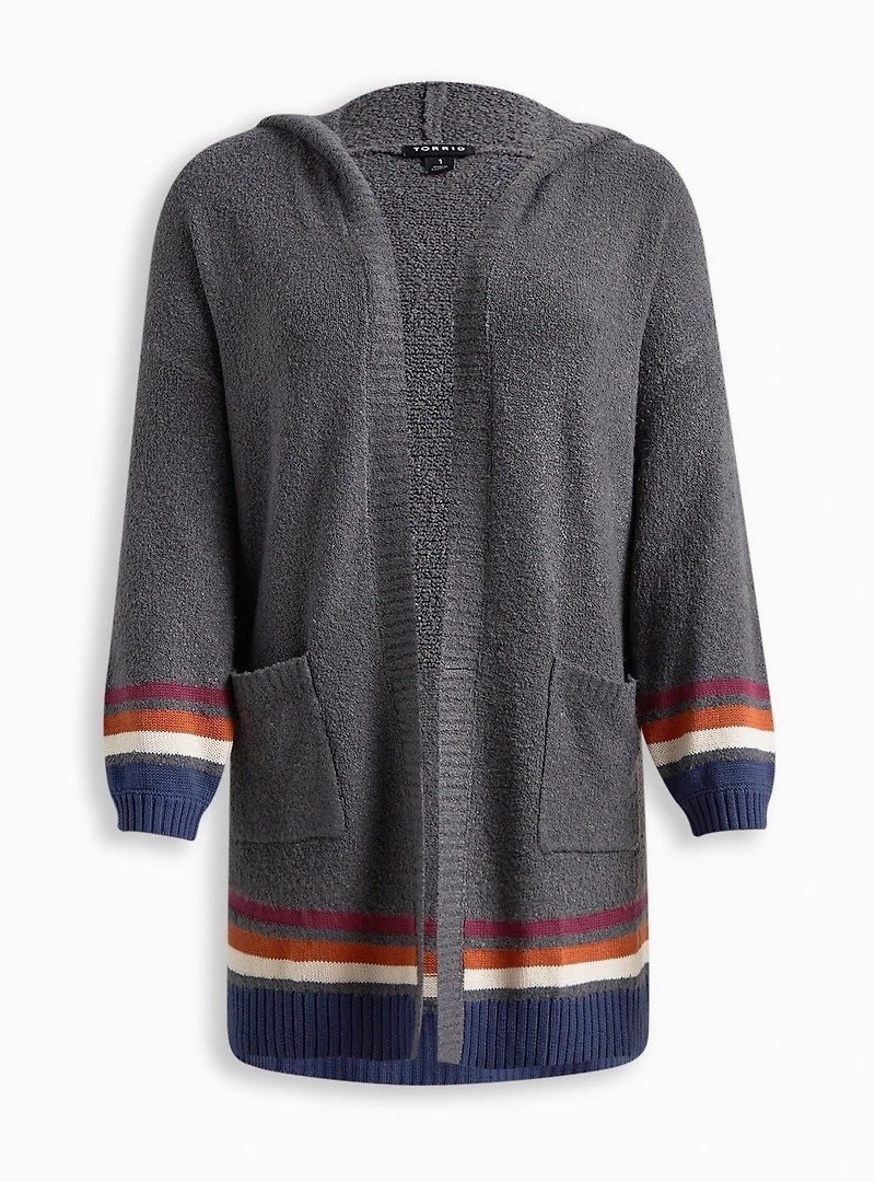Cardigan Hooded Open Front Sweater