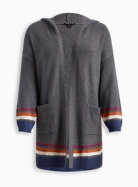 Cardigan Hooded Open Front Sweater