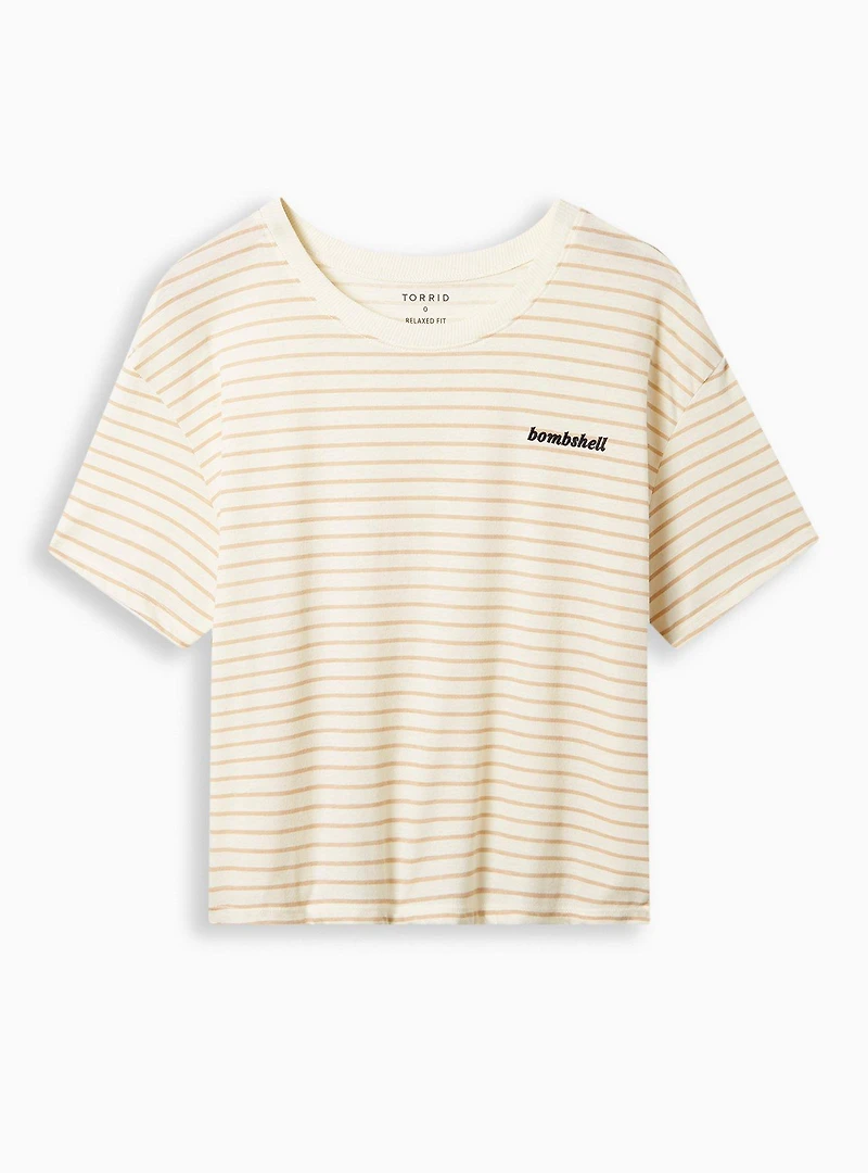 Bombshell Signature Jersey Crew Neck Crop Tee