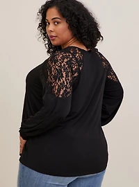 Studio Knit Lace Shoulder Top