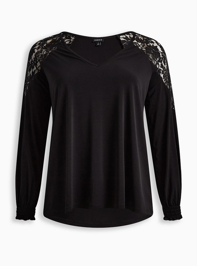 Studio Knit Lace Shoulder Top