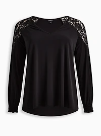 Studio Knit Lace Shoulder Top