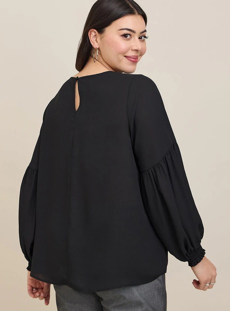 Georgette Blouson Sleeve Blouse