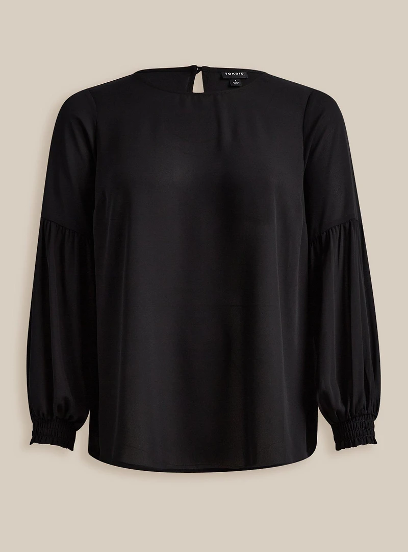 Georgette Blouson Sleeve Blouse