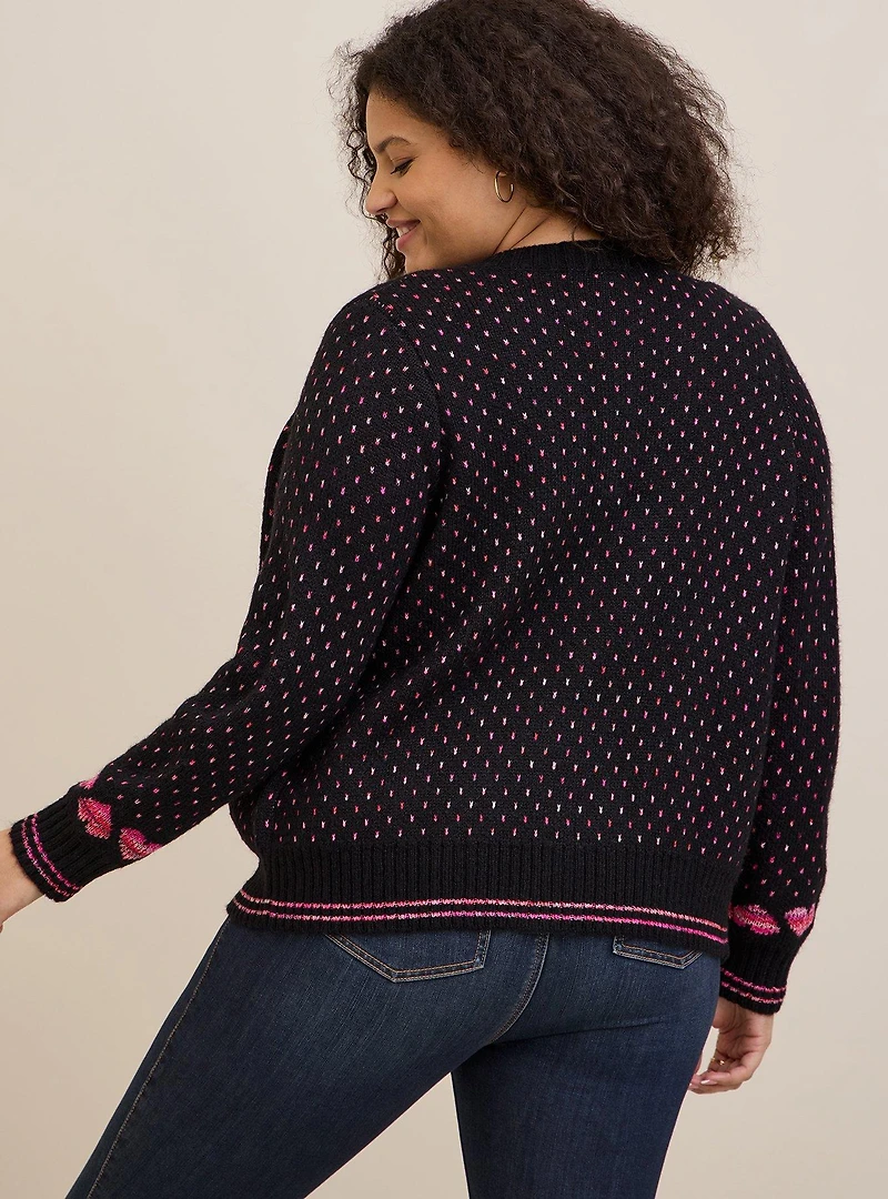 Cardigan Drop Shoulder V-Neck Button Front Sweater