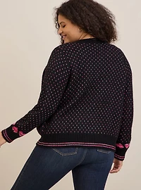 Cardigan Drop Shoulder V-Neck Button Front Sweater