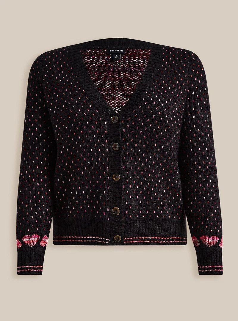 Cardigan Drop Shoulder V-Neck Button Front Sweater