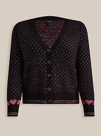 Cardigan Drop Shoulder V-Neck Button Front Sweater