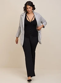 Fitted Cardigan V-Neck Sweater