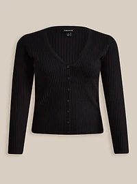 Fitted Cardigan V-Neck Sweater