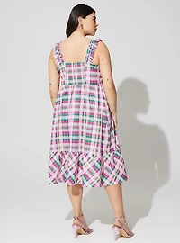 Mini Poplin Tiered Ruffle Strap Dress