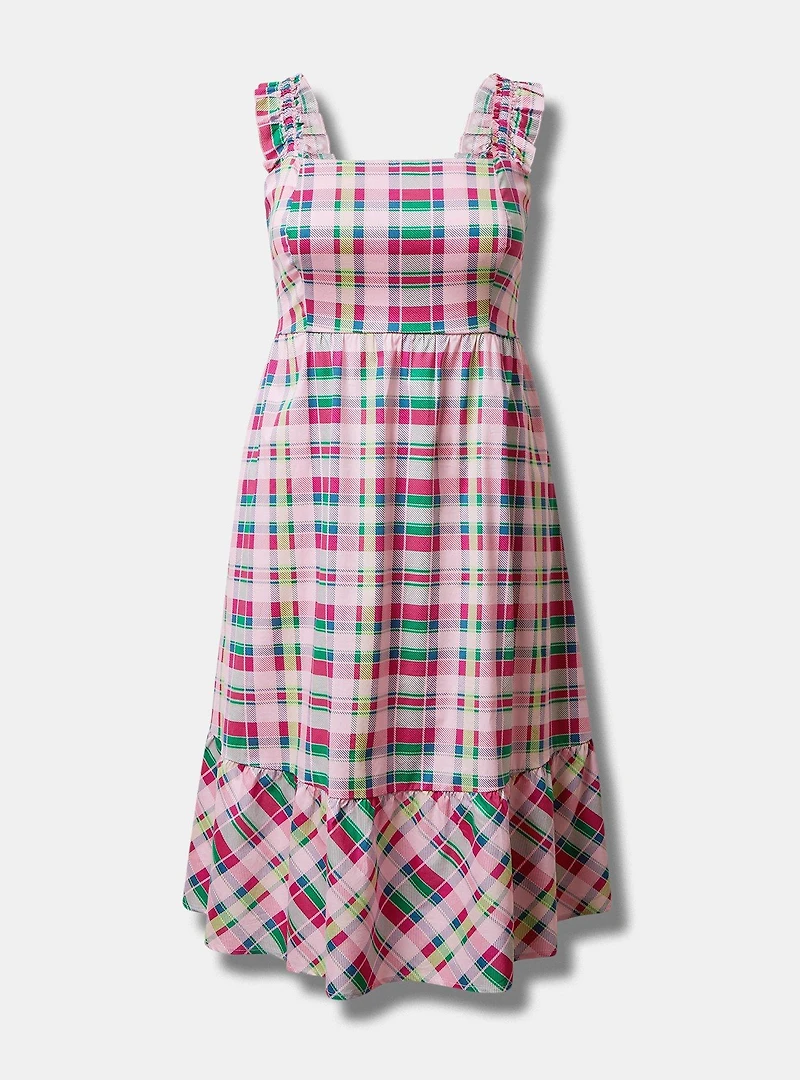 Mini Poplin Tiered Ruffle Strap Dress