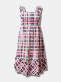 Mini Poplin Tiered Ruffle Strap Dress
