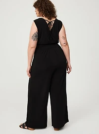Studio Knit Surplice Tie Back Jumpsuit