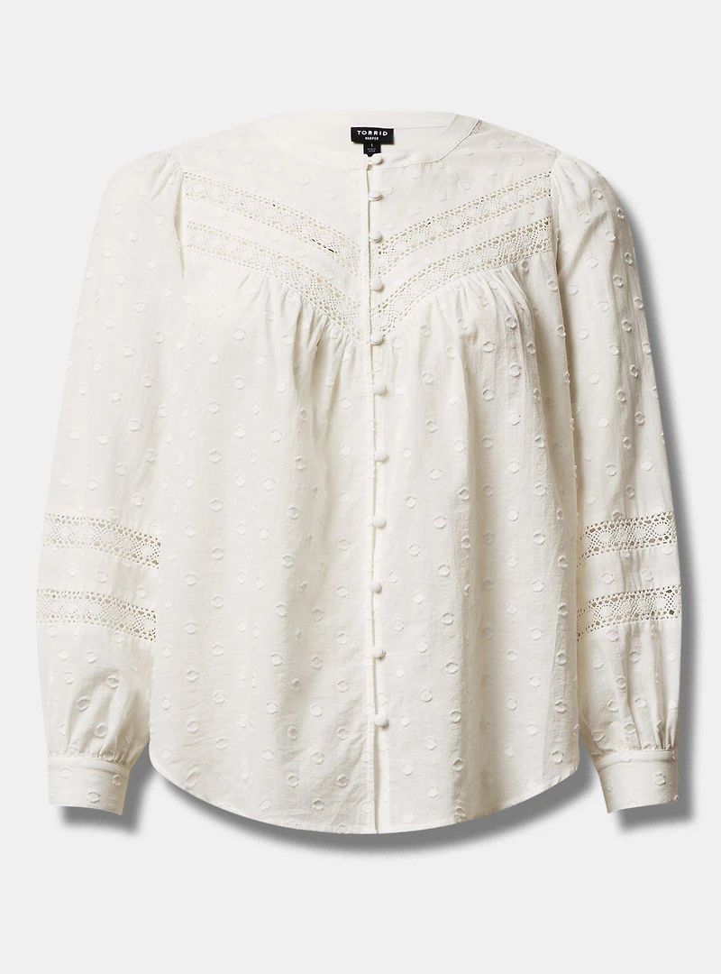 Clip Floral Lace Trim Top