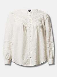 Clip Floral Lace Trim Top