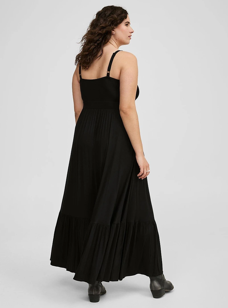 Maxi V-Neck Tiered Dress