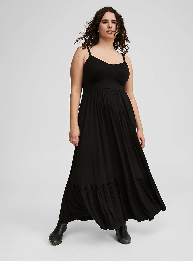 Maxi V-Neck Tiered Dress