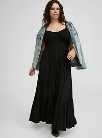 Maxi V-Neck Tiered Dress