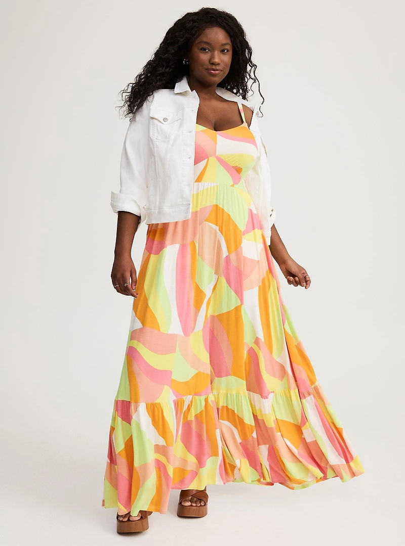 Maxi V-Neck Tiered Dress