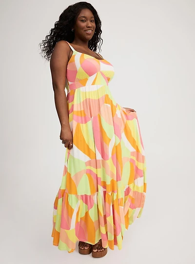 Maxi V-Neck Tiered Dress