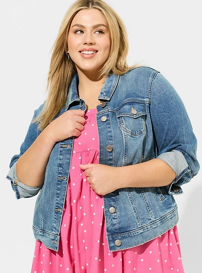 Denim Fitted Trucker