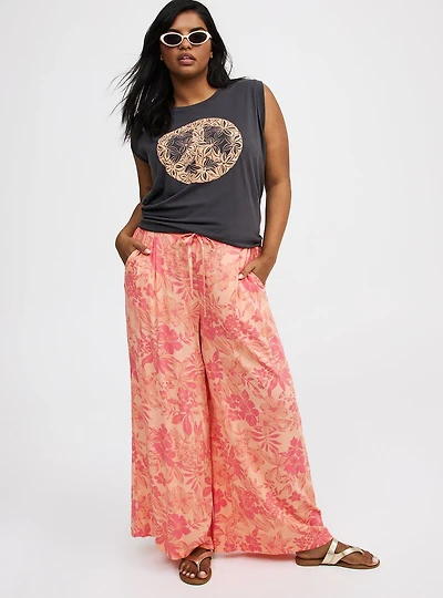Pull-On Wide Leg Pant