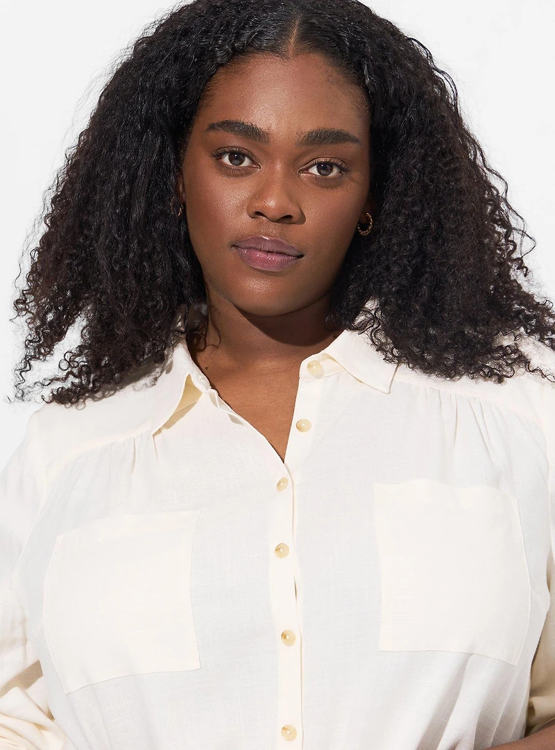 Madison Linen Button Up Long Sleeve Shirt