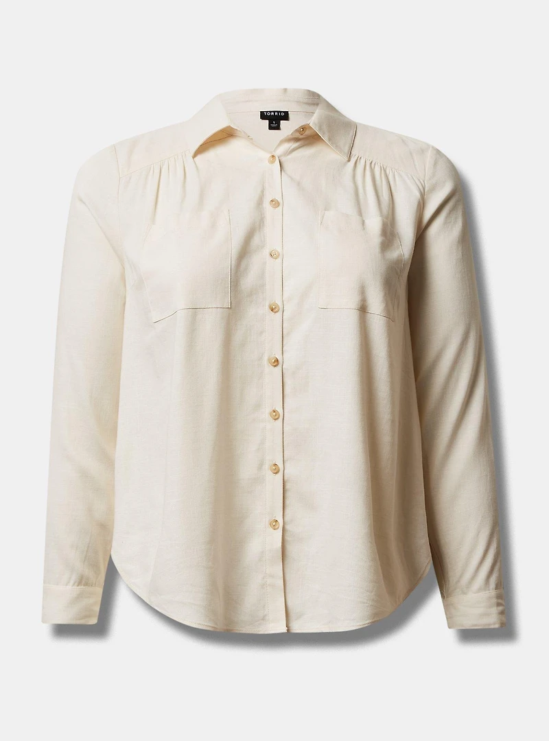 Madison Linen Button Up Long Sleeve Shirt