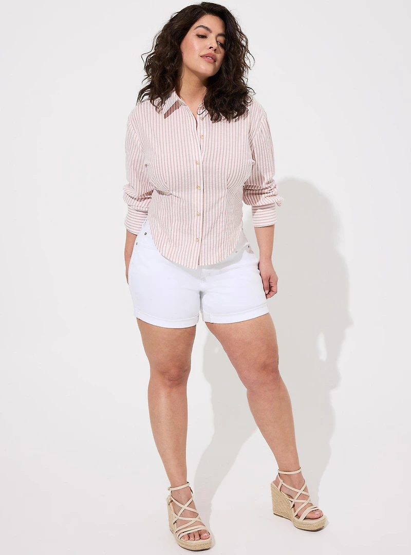 Cotton Crop Button Up Shirt