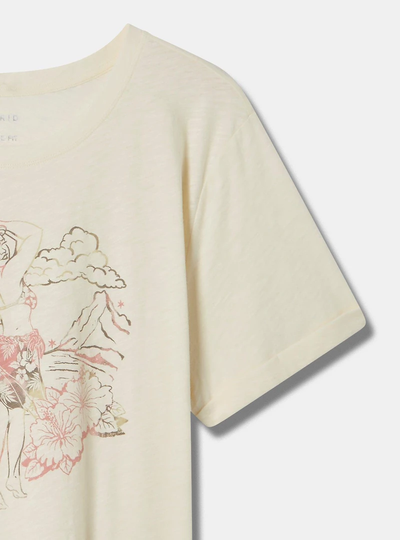 Paradise Relaxed Fit Heritage Slub Crew Neck Roll Sleeve Tee