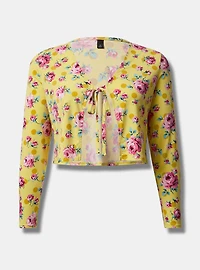 Betsey Johnson Studio Knit Tie Front Crop Cardigan