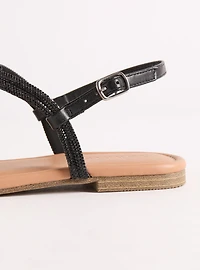 Embellished Knot T-Strap Sandal (WW