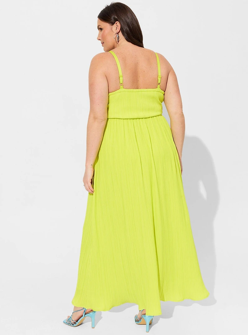 Maxi Plisse Pleated Dress
