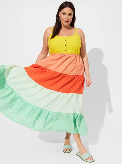 Maxi Challis Tiered Dress