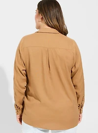 Linen Pocket Henley Long Sleeve
