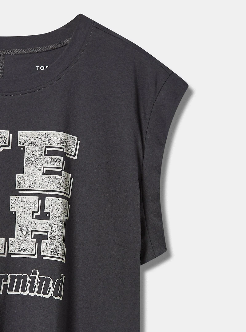 Graphic Relaxed Fit Vintage Cotton Jersey Crew Neck Dolman Tank