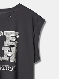 Graphic Relaxed Fit Vintage Cotton Jersey Crew Neck Dolman Tank