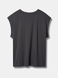 Graphic Relaxed Fit Vintage Cotton Jersey Crew Neck Dolman Tank