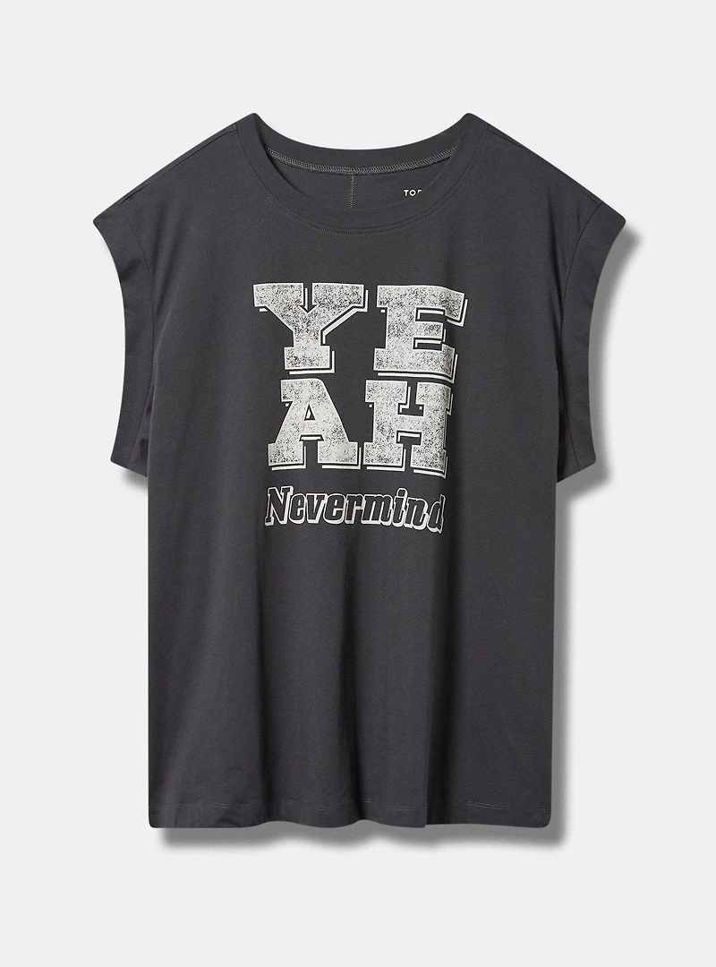 Graphic Relaxed Fit Vintage Cotton Jersey Crew Neck Dolman Tank