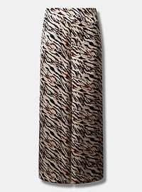 Pull-On Super Wide Leg Streaky Satin High-Rise Pant