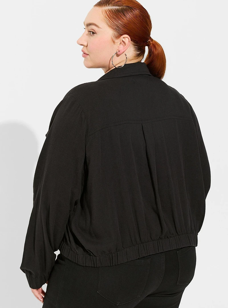 Double Gauze Zip Front Jacket