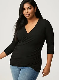Ribbed Surplice Top