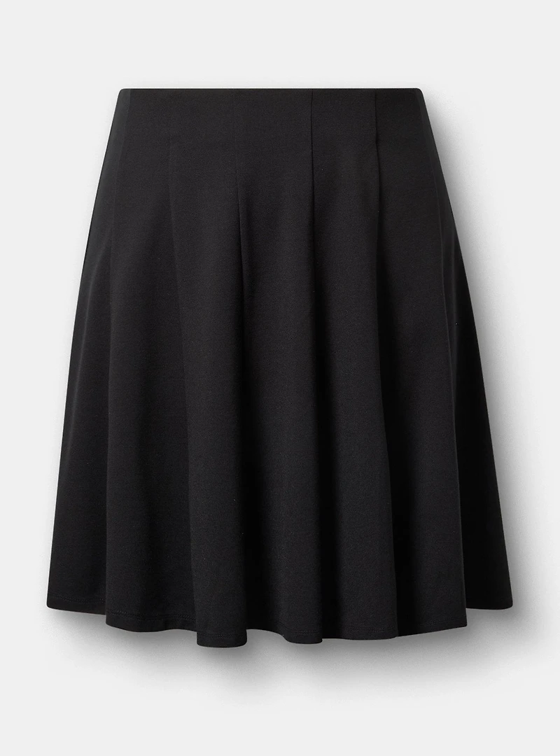 Mini Pleated Ponte Skirt