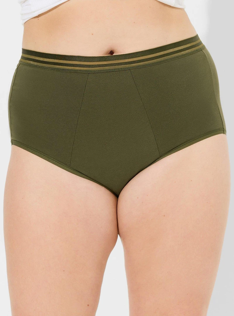 Leakproof Cotton Mid-Rise Brief Panty