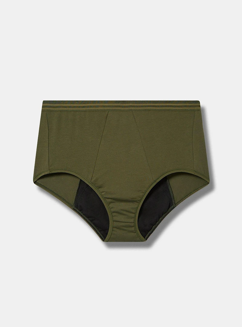 Leakproof Cotton Mid-Rise Brief Panty