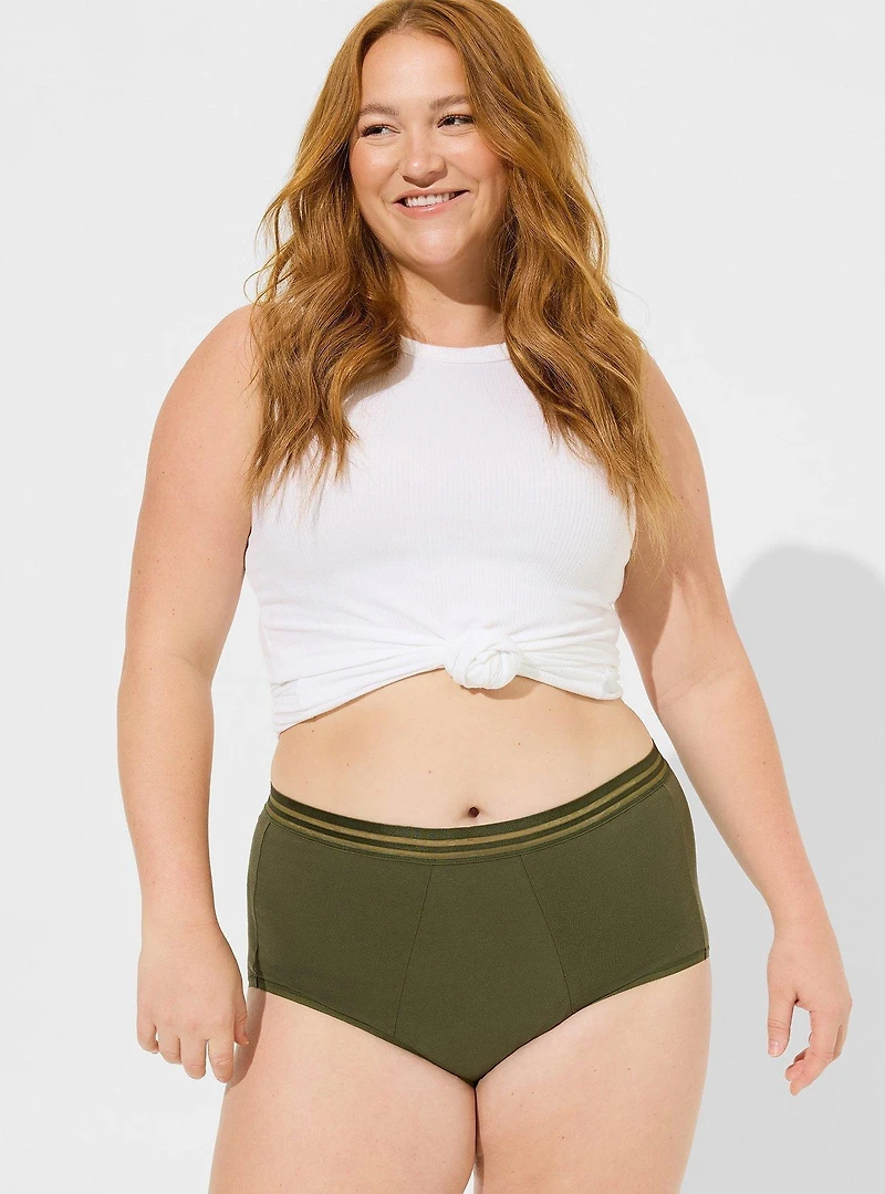 Leakproof Cotton Mid-Rise Brief Panty